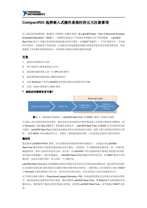 CompactRIO选择嵌入式操作系统时的五大注意事项