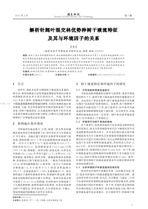 解析针阔叶混交林优势种树干液流特征及其与环境因子的关系