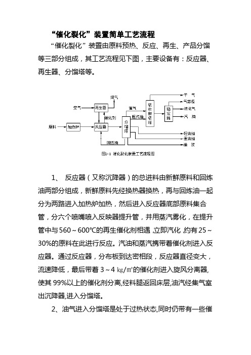 催化裂化装置工艺流程及设备简图