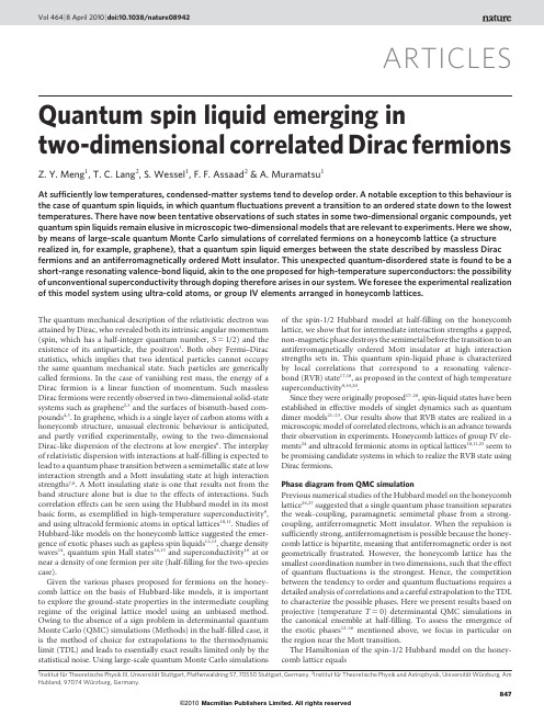 Quantum spin liquid emerging in 2D correlated  Dirac fermions