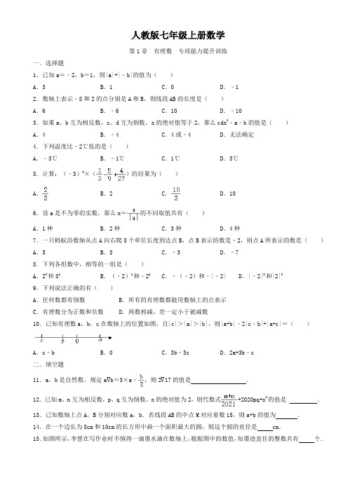 人教版七年级上册数学   第1章  有理数  专项能力提升训练