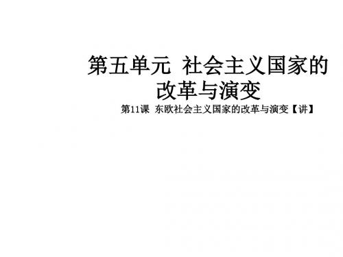 九年级历史下册第五单元社会主义国家的改革与演变11东欧社会主义国家的改革与演变同步教学课件新人教版