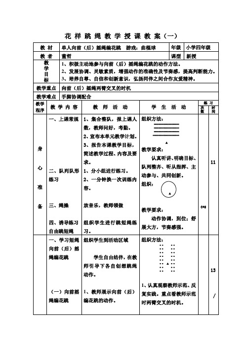 花样跳绳教案