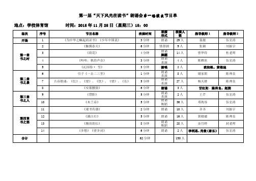 天下风光学校第一场演出节目单及串词