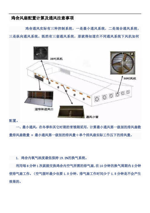 鸡舍风扇配置计算及通风注意事项