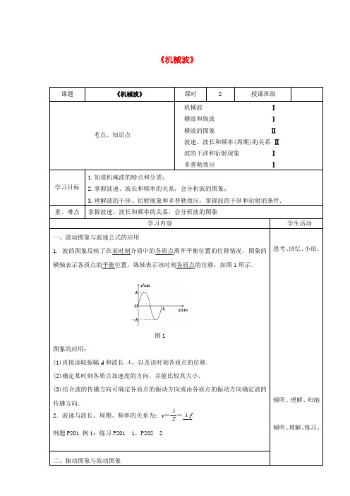 高三物理一轮复习《机械波》教学设计