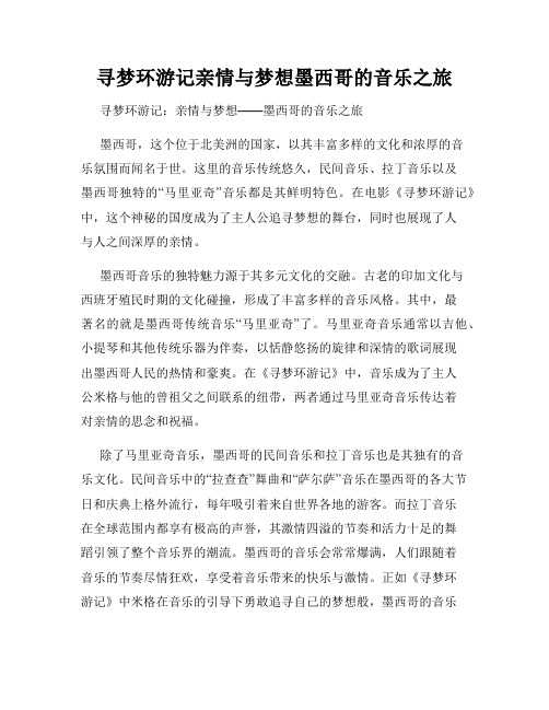 寻梦环游记亲情与梦想墨西哥的音乐之旅