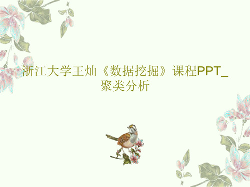 浙江大学王灿《数据挖掘》课程PPT_聚类分析40页PPT