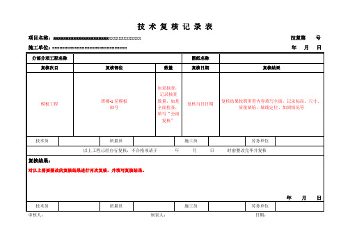 技术复核记录表