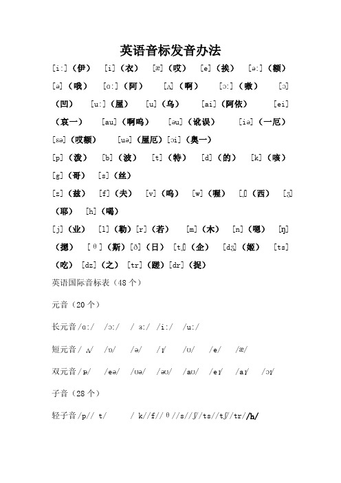 英语音标发音方法(附谐音)-英语音标发音谐音