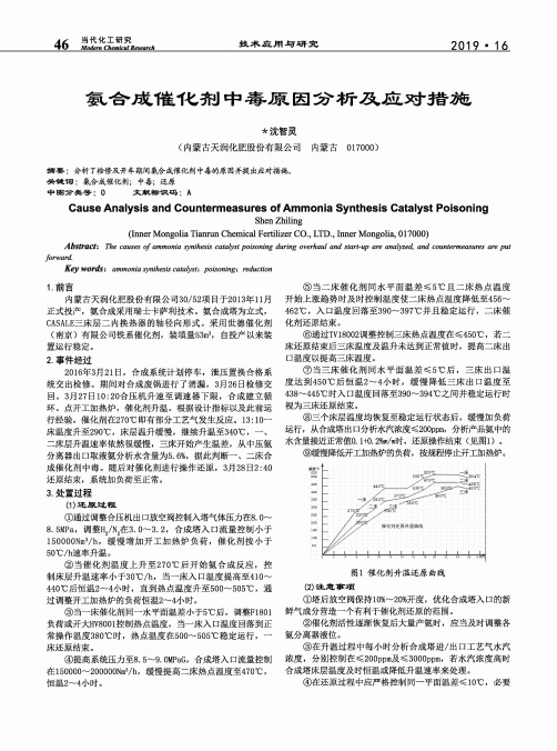 氨合成催化剂中毒原因分析及应对措施