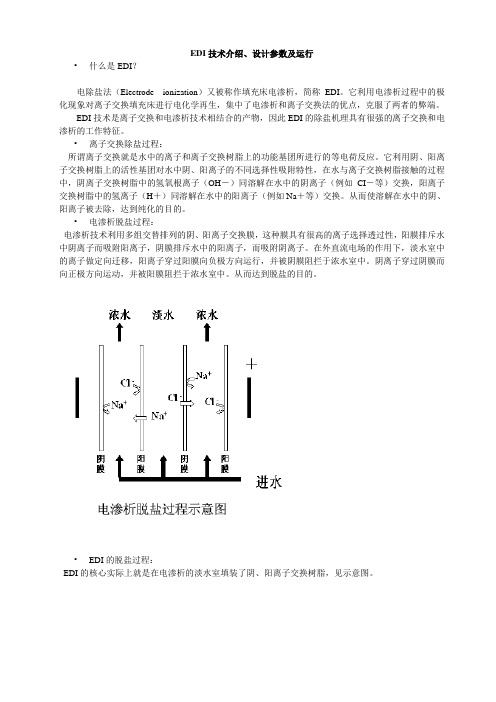 EDI技术介绍、设计参数及运行