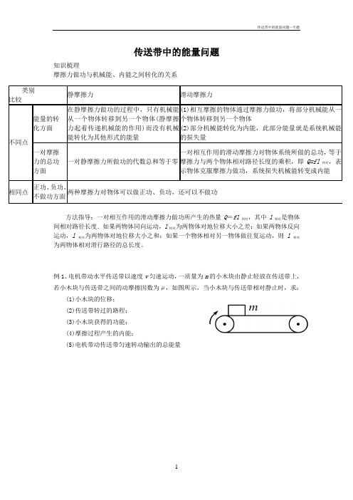 传送带中的能量问题---专题