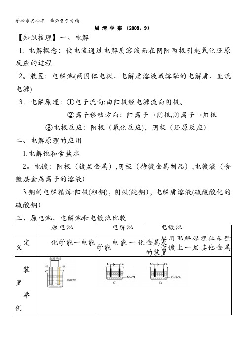 电解的总结及应用