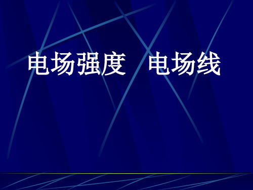 电场强度电场线