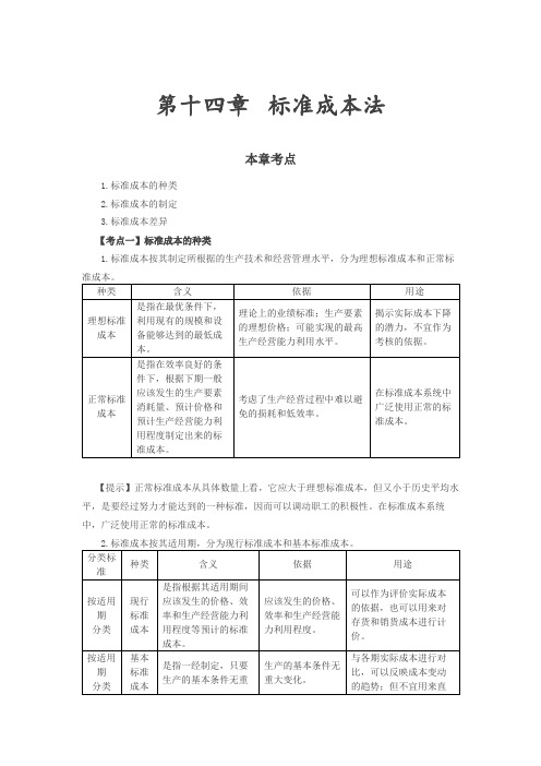 第14讲_标准成本法、作业成本法