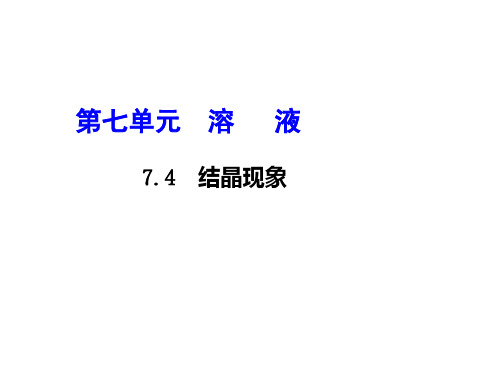 科广版九年级下册化学教学课件 第七章 溶液 结晶现象