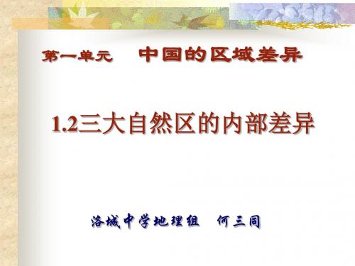 三大自然区的内部差异 PPT课件1 人教课标版