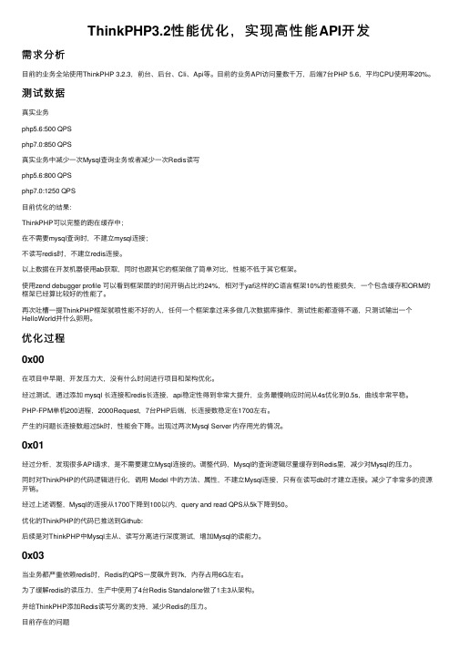ThinkPHP3.2性能优化，实现高性能API开发