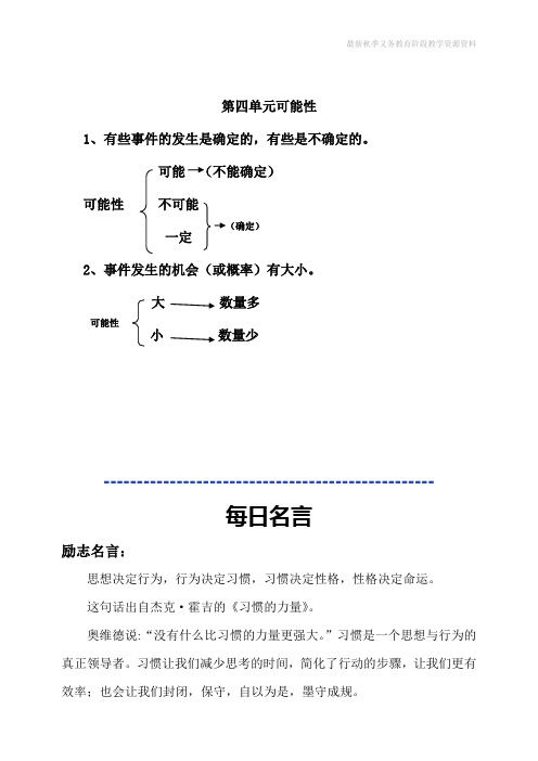 最新人教版上册五年级数学第四单元归纳总结