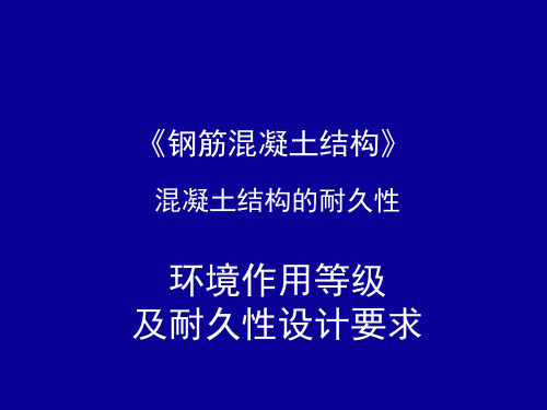 混凝土结构耐久性-环境作用等级及耐久性设计要求