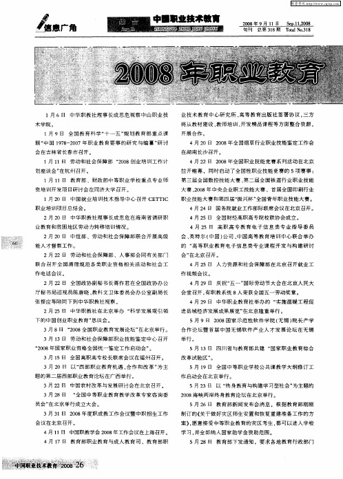 2008年职业教育大事记(1-6月)