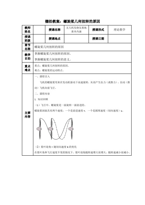 无人机发烧友 59. 螺旋桨几何扭转的原因