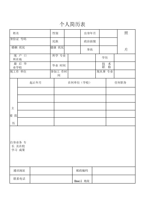 (全套求职必备)cv英文简历模板表格