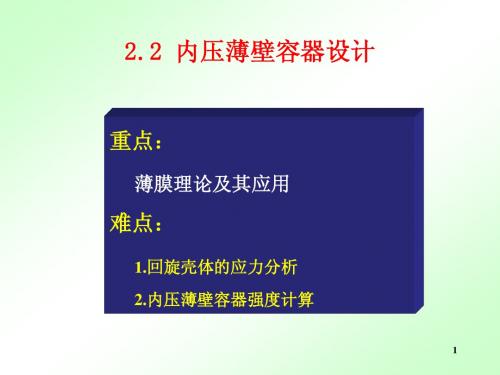 2.2   内压薄壁容器的应力分析