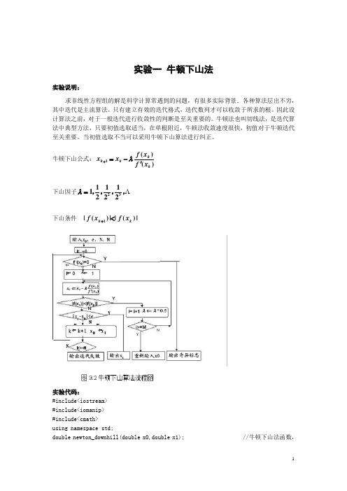 计算方法实验报告(附代码)