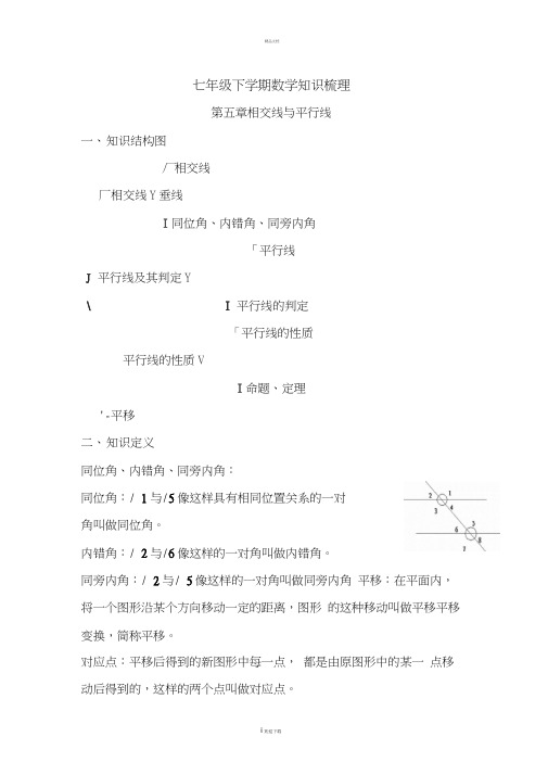 人教版--初一下学期数学知识框架及知识点总结