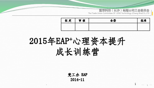 2015EAP+心理资本提升成长训练营PPT课件