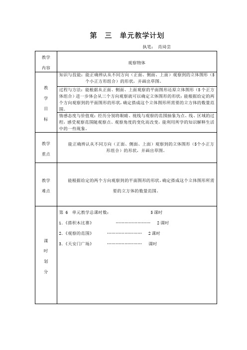 北师大版六年级数学上册第三单元、总复习教案 (1)