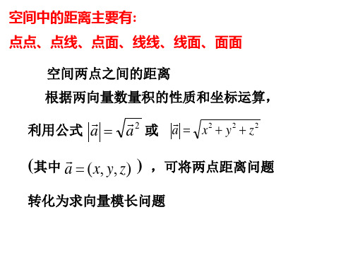 用空间向量求距离