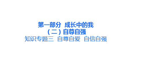 2020广东中考道德和法治专题解读课件  专题四  自尊自爱  自信自强(共21张PPT)