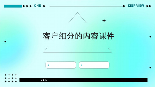 客户细分的内容课件