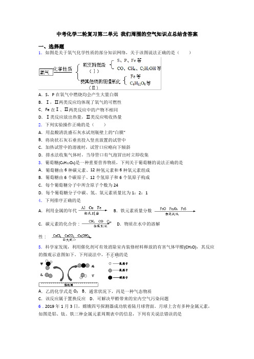中考化学二轮复习第二单元 我们周围的空气知识点总结含答案