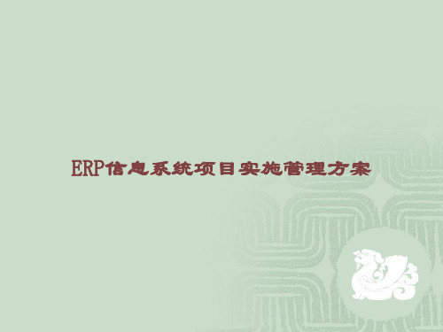 ERP信息系统项目实施管理方案课件