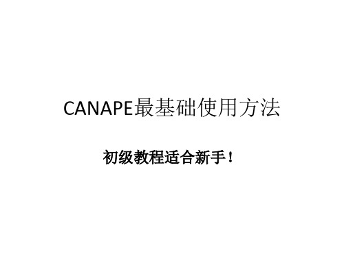 Canape基础使用方法-初级