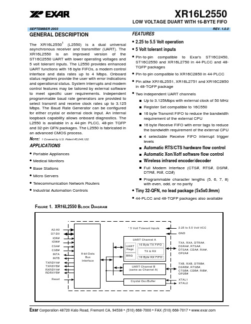 XR16L2550资料