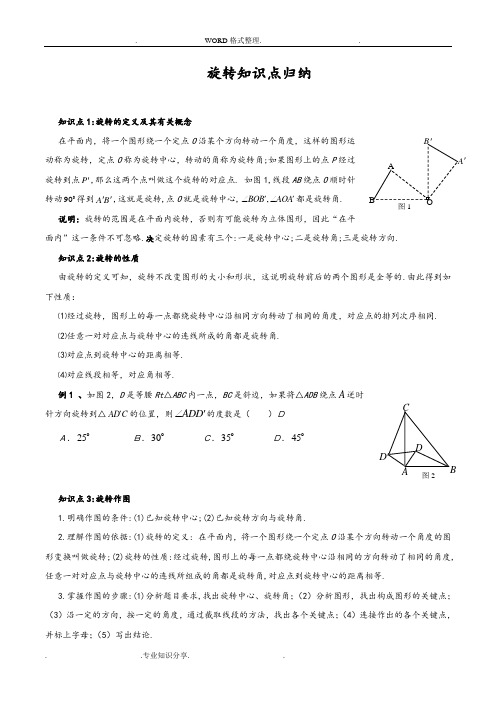 中考数学几何旋转经典例题