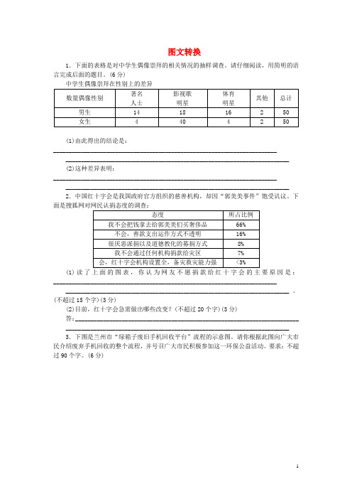 高考语文一轮复习 图文转换课时作业