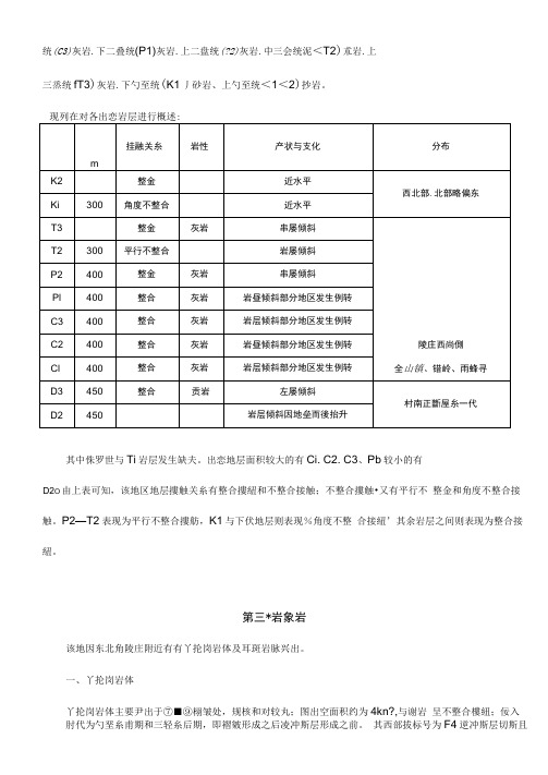 金山镇地质构造概述