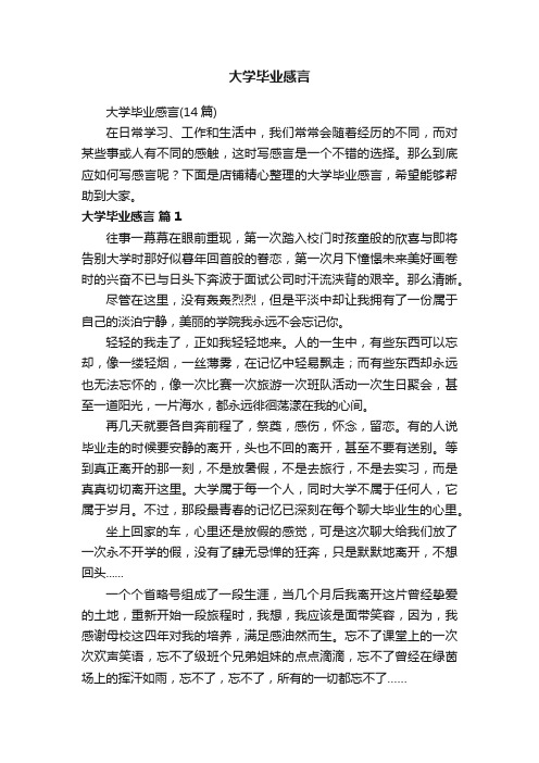 大学毕业感言