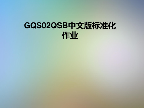 GQS02QSB中文版标准化作业