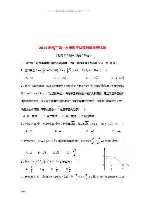 高三数学下学期第一次模拟考试试题 理新人教版