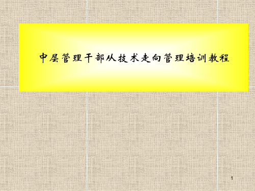 中层管理干部从技术走向管理培训PPT课件教程