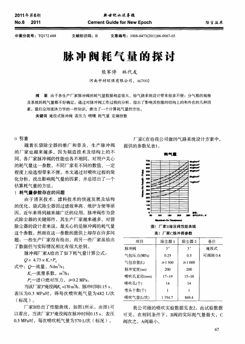 脉冲阀耗气量的探讨