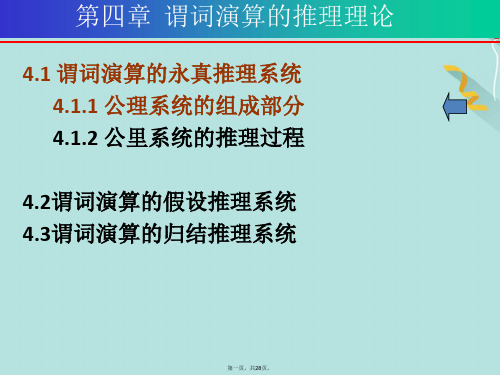 第四章 谓词演算的推理理论永真推理系统(共28张PPT)