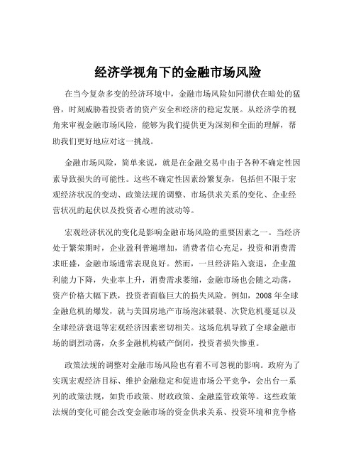 经济学视角下的金融市场风险